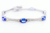 Tanzanite And Diamond Station Bracelet In 14k White Gold AD NO # 2657
