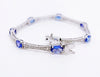 Tanzanite And Diamond Station Bracelet In 14k White Gold AD NO # 2657