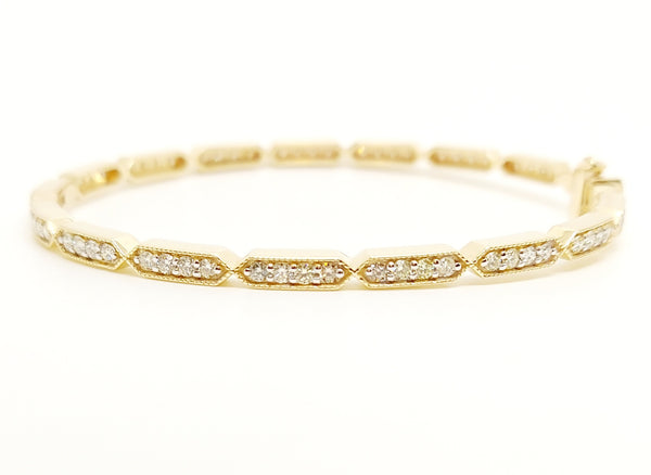 Diamond Bangle  In 14kYellow Gold