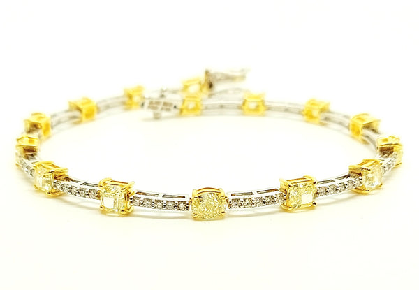 YELLOW AND WHITE DIAMOND HOT-CAKE BRACELET