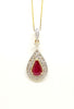 Extraordinary Collection: Ruby And Diamond Pendant In 14k Yellow Gold