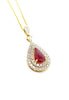 Extraordinary Collection: Ruby And Diamond Pendant In 14k Yellow Gold