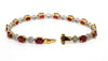Ruby and Diamond Flower Bracelet in 14k Yellow Gold AD NO. 3002