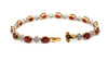 Ruby and Diamond Flower Bracelet in 14k Yellow Gold AD NO. 3002