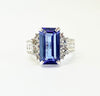Extraordinary Collection: Tanzanite And Diamond Ring In 14k White Gold(AD NO 2792)