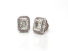 Emerald Cut Halo Lab-Grown Diamond Stud Earrings In 14k White Gold AD NO 4015