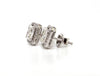 Emerald Cut Halo Lab-Grown Diamond Stud Earrings In 14k White Gold AD NO 4015