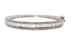 Baguette & Round Lab-Grown Diamond White Gold Bangle 4.00  Carats