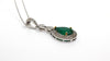 Emerald and Diamond Double Halo Pendant in 14k White Gold Ad no. 2859