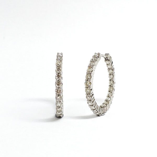 Diamond Eternity Hoop Earrings