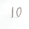 Oval Shape Double Prong Diamond Hoop Earrings