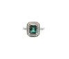 Emerald and Diamond Halo Ring