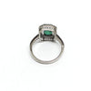 Emerald and Diamond Halo Ring