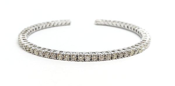 Diamond Open Bar Flex White Gold Bangle