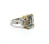Hand-Engraved Aquamarine and  Diamond  Ring
