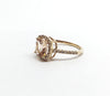 Cushion Cut Morganite Diamond Halo Cocktail Ring AD NO 2107