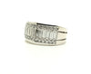 Wide Straight Baguette Diamond Band with Beat-Set Diamond channels