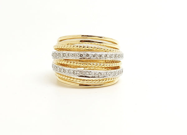 Crossover Diamond wide ring