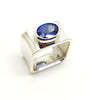 Tanzanite silver square Ring