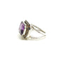 Amethyst and Diamond Pave  Bezel Ring