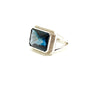 LONDON TOPAZ AND DIAMOND PAVE BEZEL RING