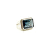 LONDON TOPAZ AND DIAMOND PAVE BEZEL RING
