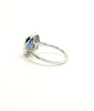 Classic Halo Diamond Ring with Cushion Sapphire in 14k White Gold