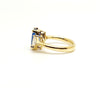Tanzanite and Diamond Trillion Ring in 18k Yellow Gold
