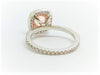 Morganite Ring with Double Diamond Halo and Jacket Band in 14k Rose Gold