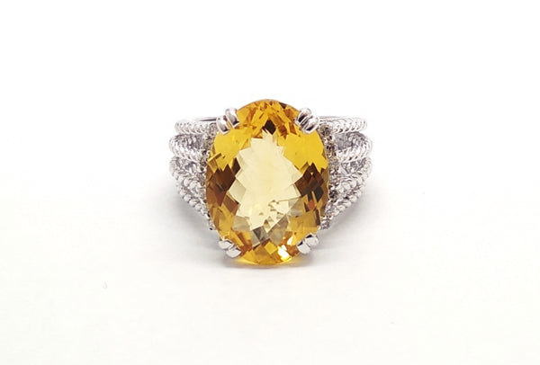 Wheaton Ring with Citrine and Diamonds SIL-RNG-064