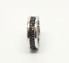 PAVÉ BAND IN STERLING SILVER WITH BLACK DIAMONDS SIL-RNG-066