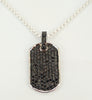 STREAMLINE TAG WITH PAVÉ BLACK DIAMONDS SIL-RNG-06