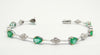 Alternating Size Emerald and Diamond Bracelet in 14k White Gold AD.NO-2023