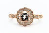 MORGANITE AND DIAMOND MILGRAIN HALO RING AD NO.1606