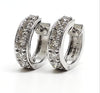 Mini Pave-Set Huggie Hoop Earrings in 14k White Gold (1.53 ct. tw