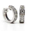 Mini Pave-Set Huggie Hoop Earrings in 14k White Gold (1.53 ct. tw