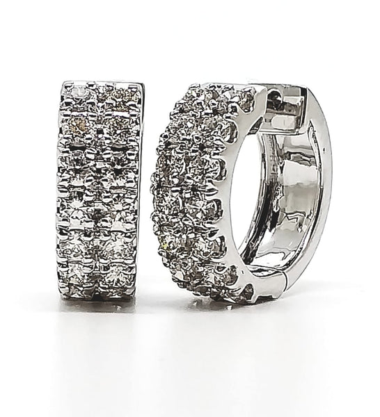 Double Diamond Hoop Earring