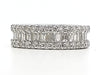 Baguette & Pavé Diamond Ring in 14k White Gold