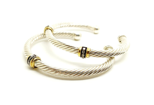 Stackable Cable Collection Bangle in Diamond( price for 1 pc)