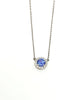 Tanzanite and Diamond Halo Pendant in 14k White Gold AD NO. 2284