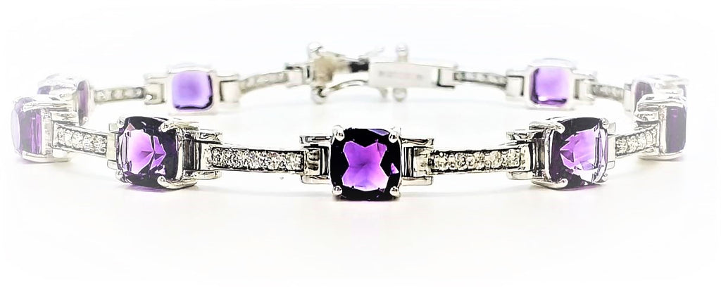 AMETHYST AND DIAMOND HOT-CAKE BRACELET