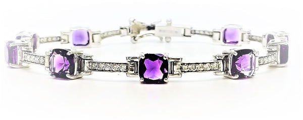 AMETHYST AND DIAMOND HOT-CAKE BRACELET