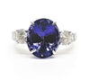 TANZANITE AND DIAMOND QUEEN RING IN 14K WHITE GOLD AD NO.2152