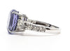 TANZANITE AND DIAMOND QUEEN RING IN 14K WHITE GOLD AD NO.2152