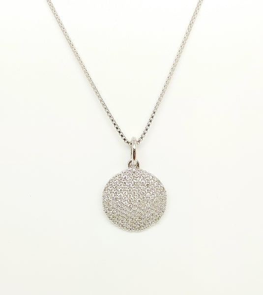 Diamond  Pave Pendant Setting In 14k white gold
