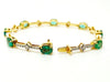 Emerald And Round Diamond Bracelet In 14k Yellow Gold AD NO: 1744