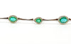 Emerald And Diamond Halo Stations Bracelet In 14k White Gold AD NO: 1954