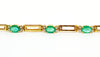 Emerald and Diamond Paperclip Bracelet In 18k Yellow Gold AD NO: 1405