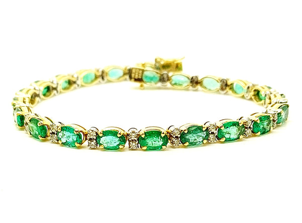 EMERALD AND DIAMOND TENNIS BRACELET AD NO.2853