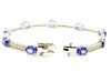 TANZANITE AND DIAMOND STATION BRACELET IN 14K WHITE GOLD AD NO # 2709